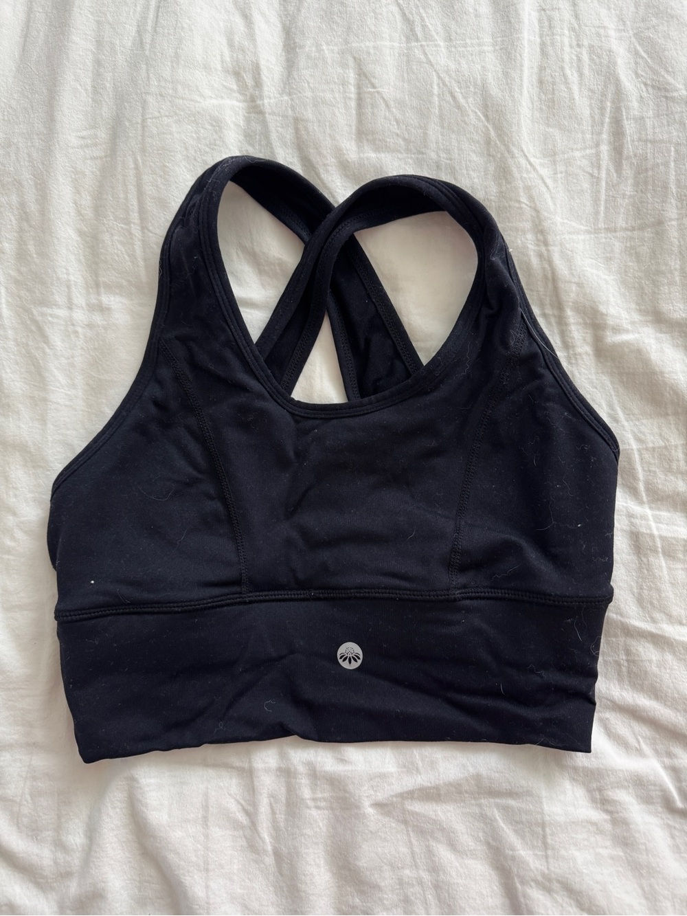 Senita Black Crossback Sports Bra